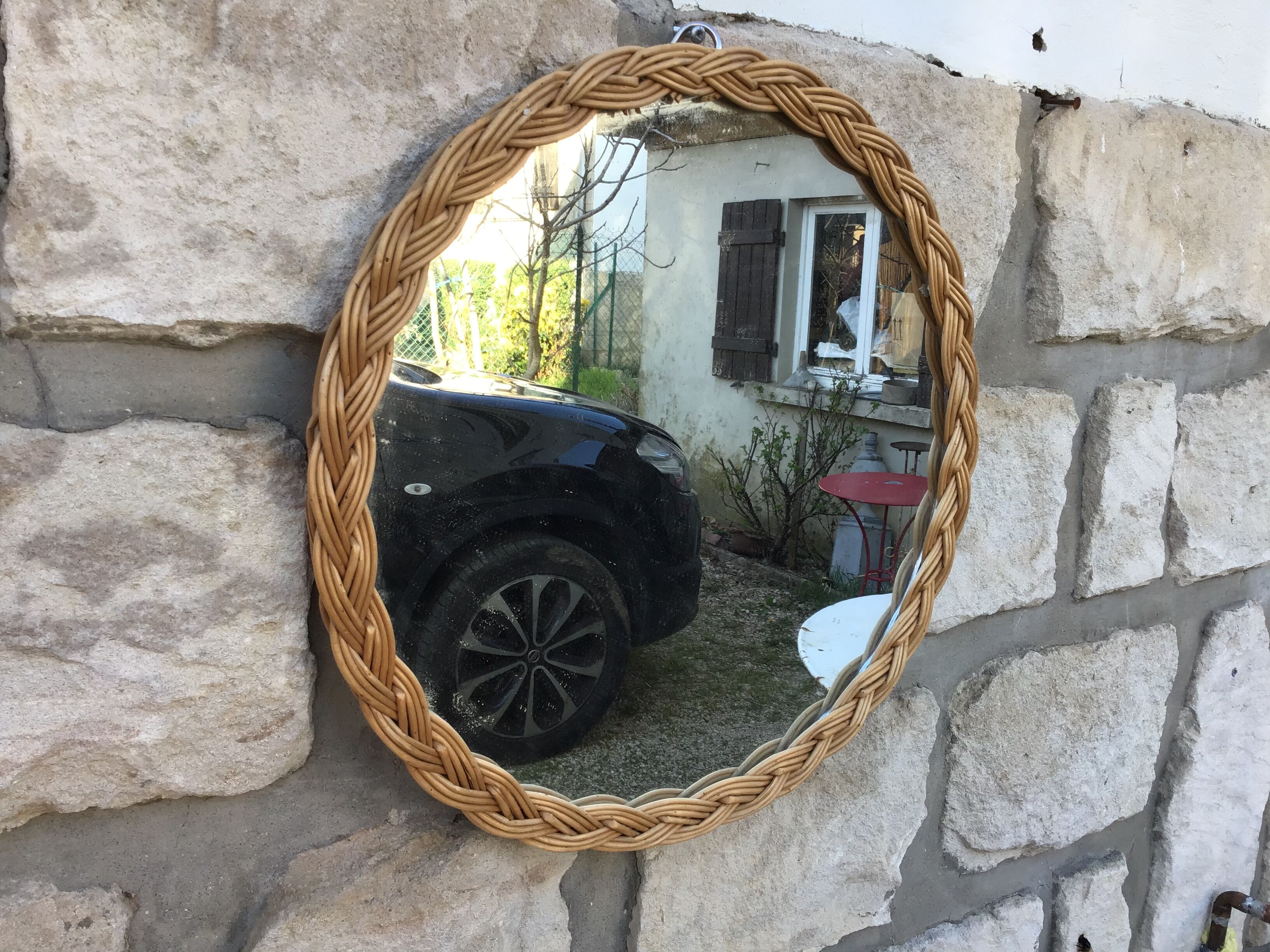 Rattan mirror