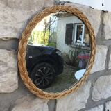Rattan mirror