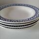 Ensemble 4 assiettes creuses vintage bleu marine