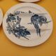 4 asparagus plates Longwy model Birds flowers blue decoration