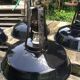 Set of 5 black industrial lamps in good condition, 1970s.