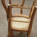 Pair of Louis Philippe walnut/Canage chairs