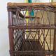 Bookcase - Bibus - 3 levels - woven rattan - bamboo - Vintage - 70s