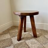 Midcentury brutalist rustic primitive side table by Wanderwood, England.