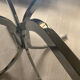 Round table smoked glass chrome legs 1970