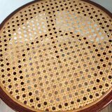 Vintage bistro stool in wood and cannage