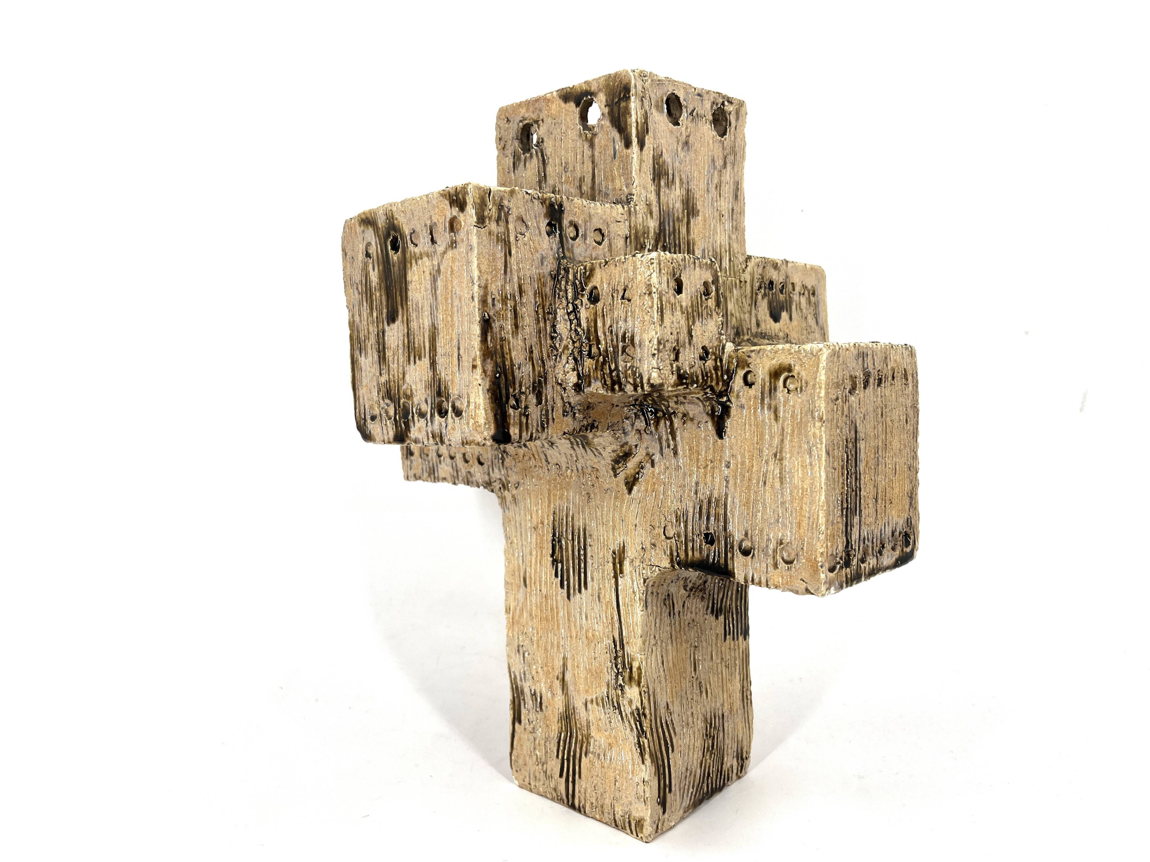 Vase en céramique brutaliste, années 1960