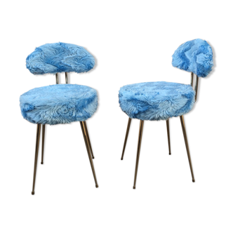 Pair of blue chairs Pelfran, 1960