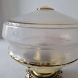 Brass and frosted glass lamp