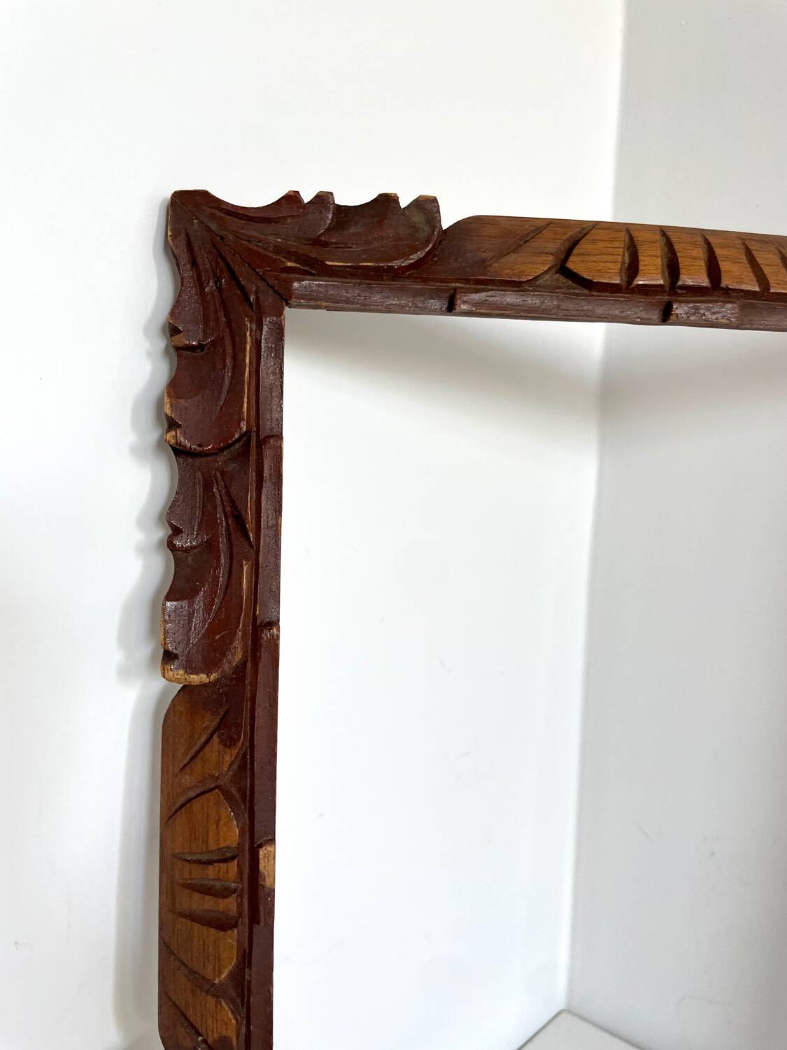 Antique handcarved frame Cedarwood 29.5 cm x 24 cm