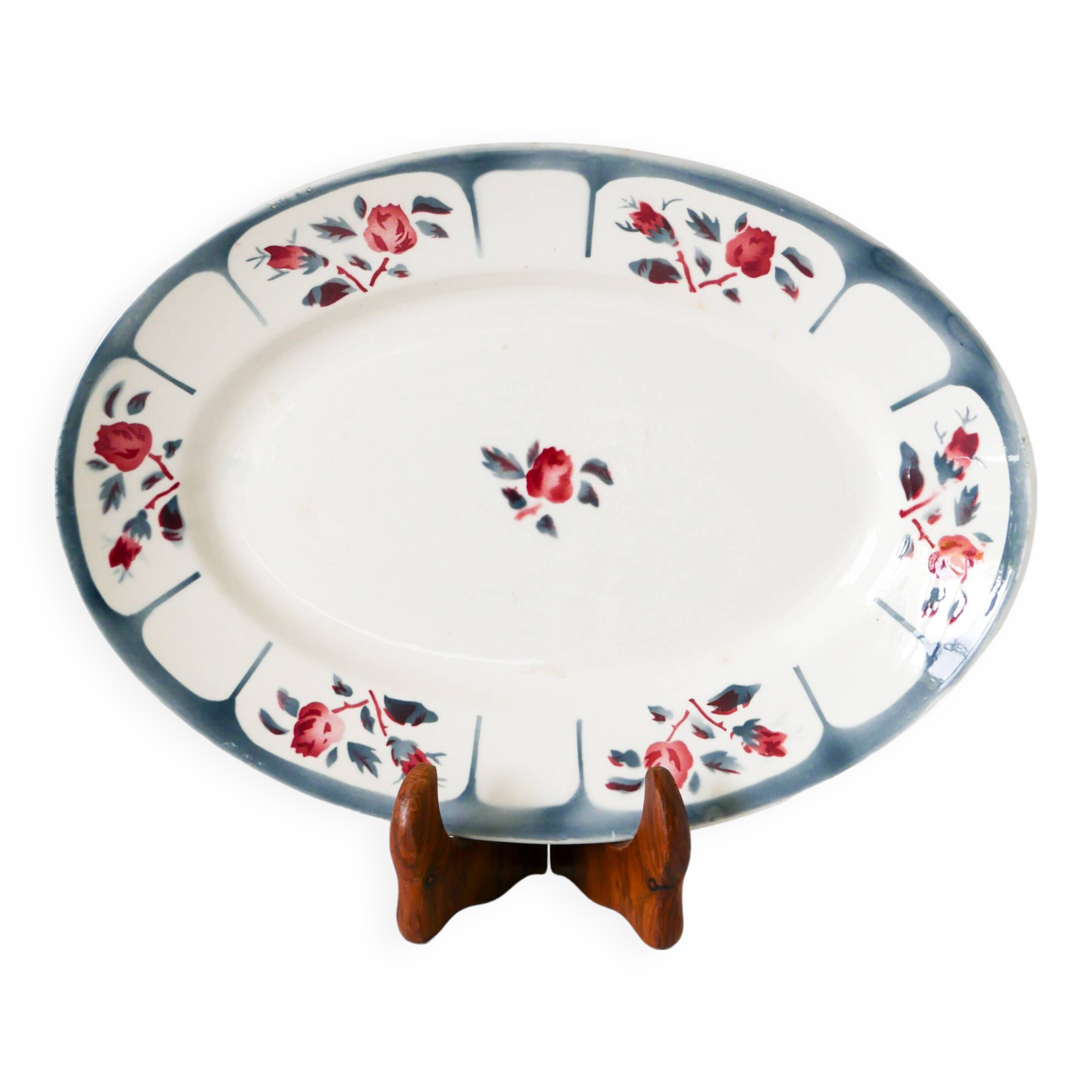 Digoin Sarreguemines oval dish, Ninette model, 1950