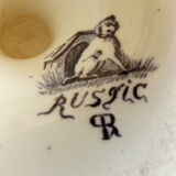 Antique compotier in rustic iron earth