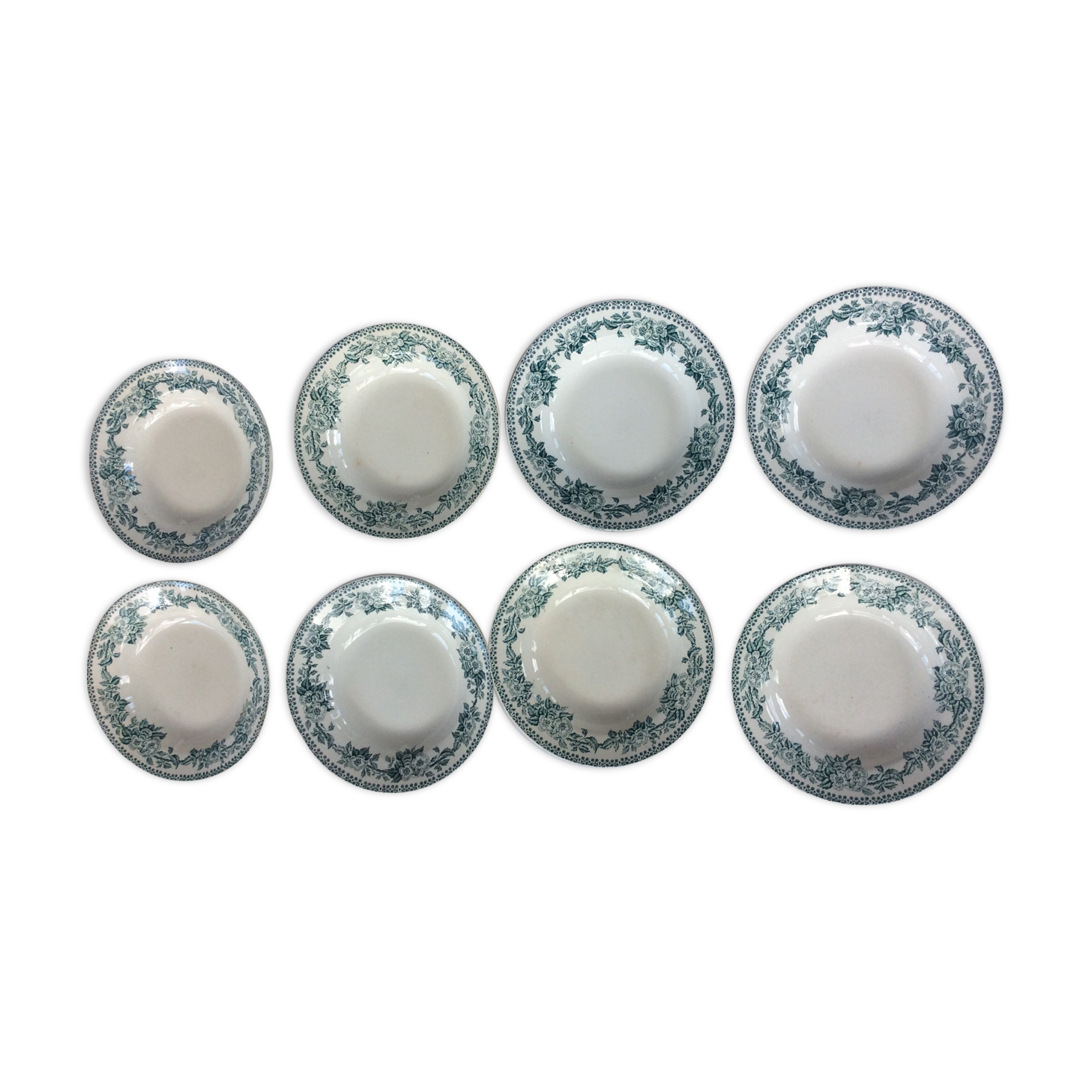 8 vintage hollow plates Terre de Fer