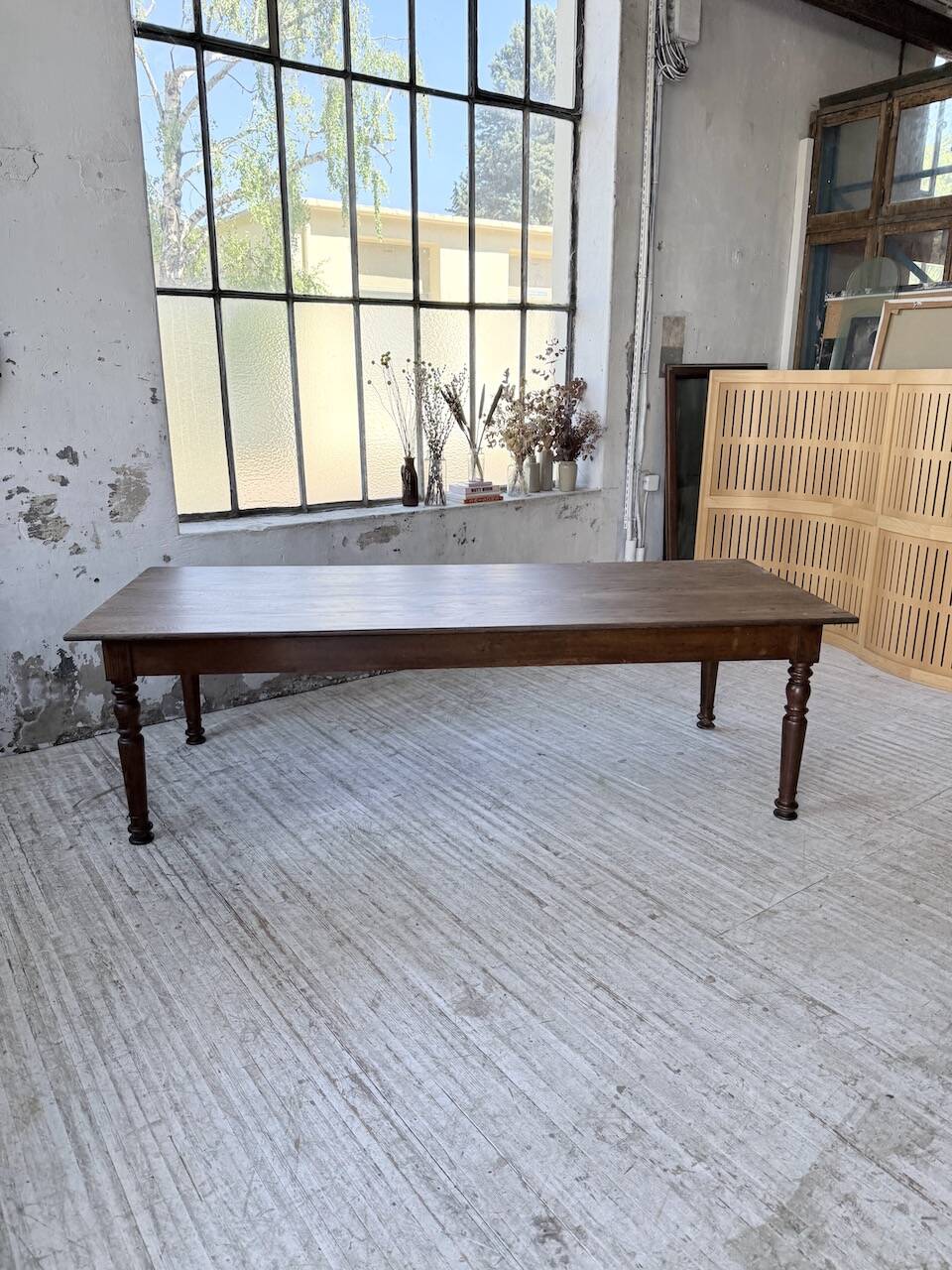 Solid oak table 1900 drapery style XL 250cm