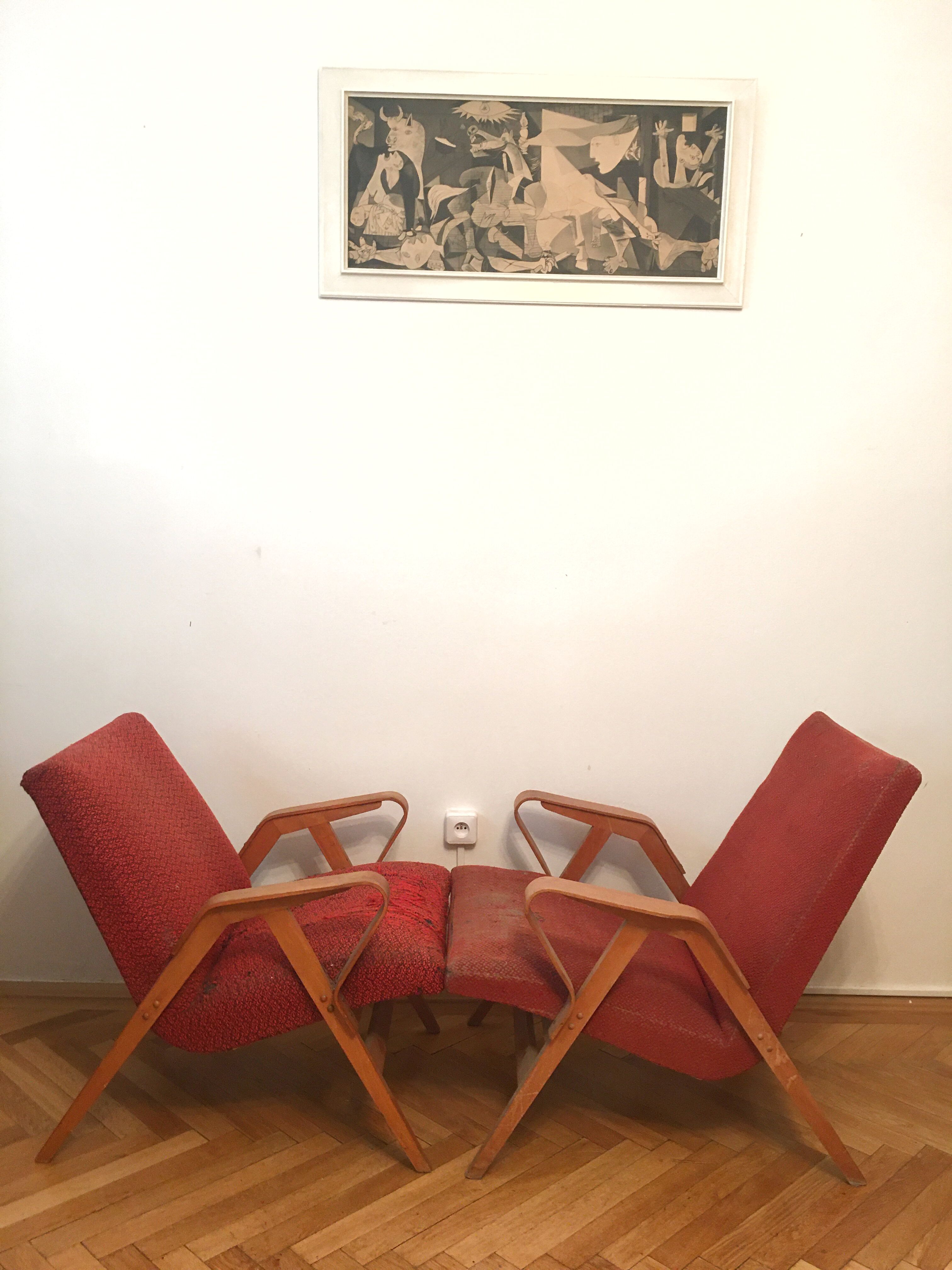 Fauteuils rouges par Frantisek Jirak Tatra Nabytok Pravenec – Design célèbre des années 60 - PAIR