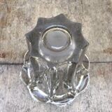 Vintage 1970s Crystal Molded Flower Vase