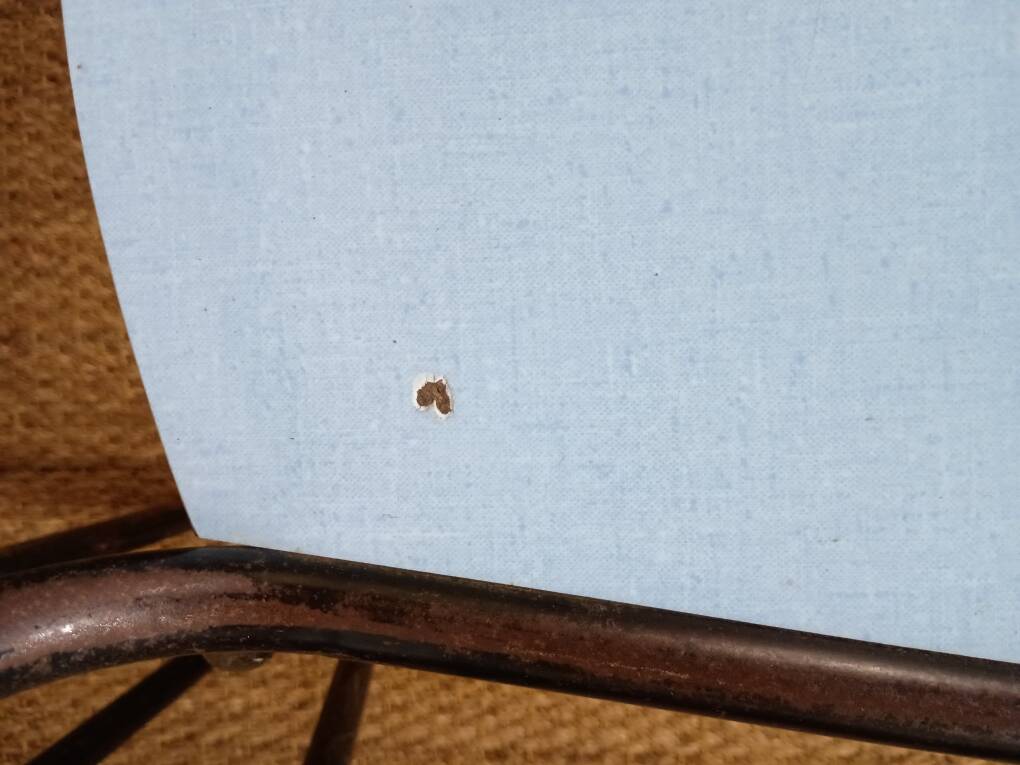 8 chaises de cantine formica rouge jaune bleu tubulure métal années 50-60