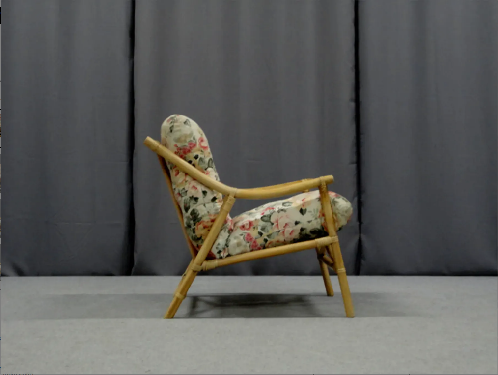 Pair of bamboo and rattan chairs, 1950s