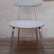 1950s chrome and fabric compass base chair