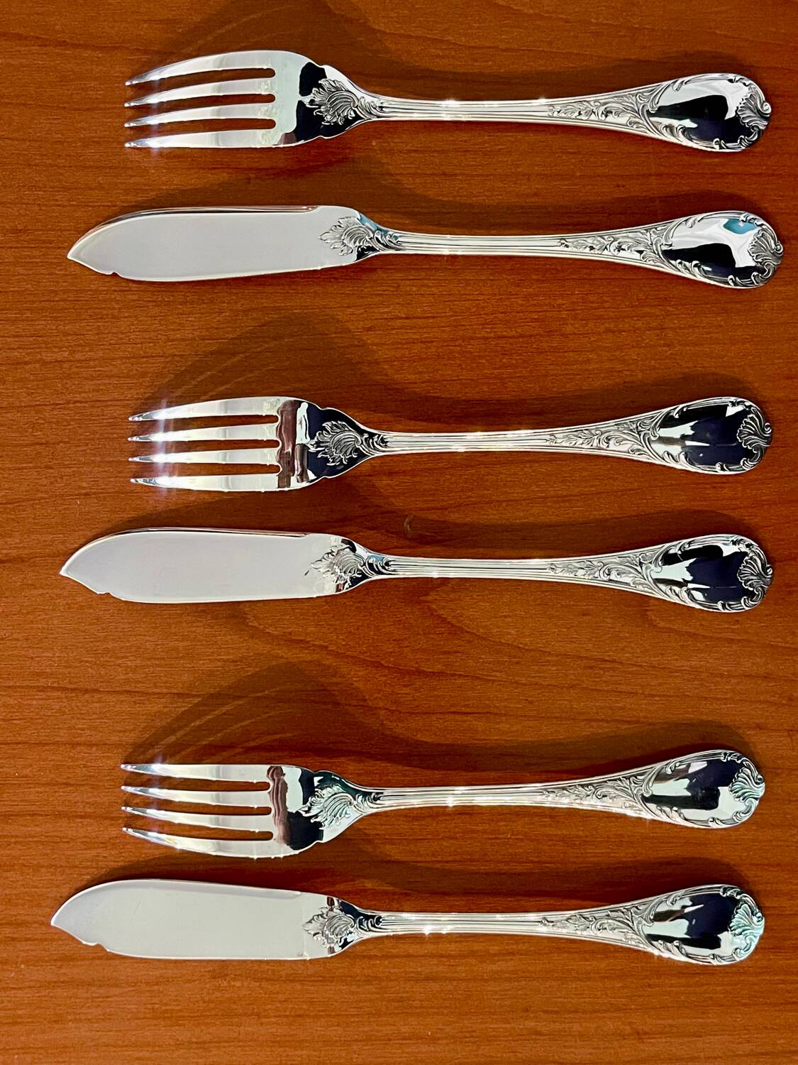 Christofle Marly 6-piece fish cutlery set, excellent condition
