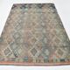 5x8 Kilim Light Blue Geometric Style Kilim Rug, 165x245Cm