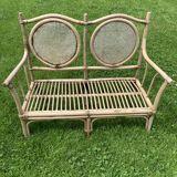 Old rattan sofa