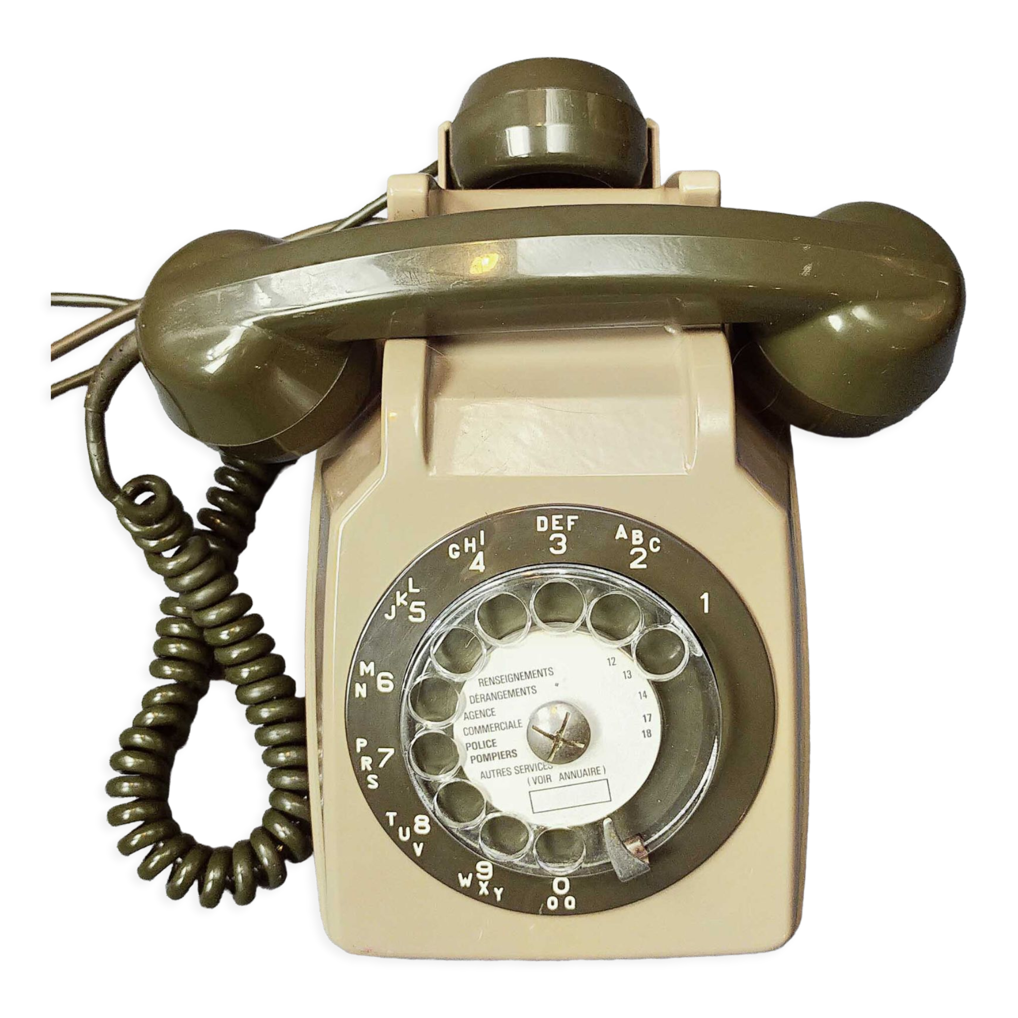 Socotel S63 dial phone green khaki