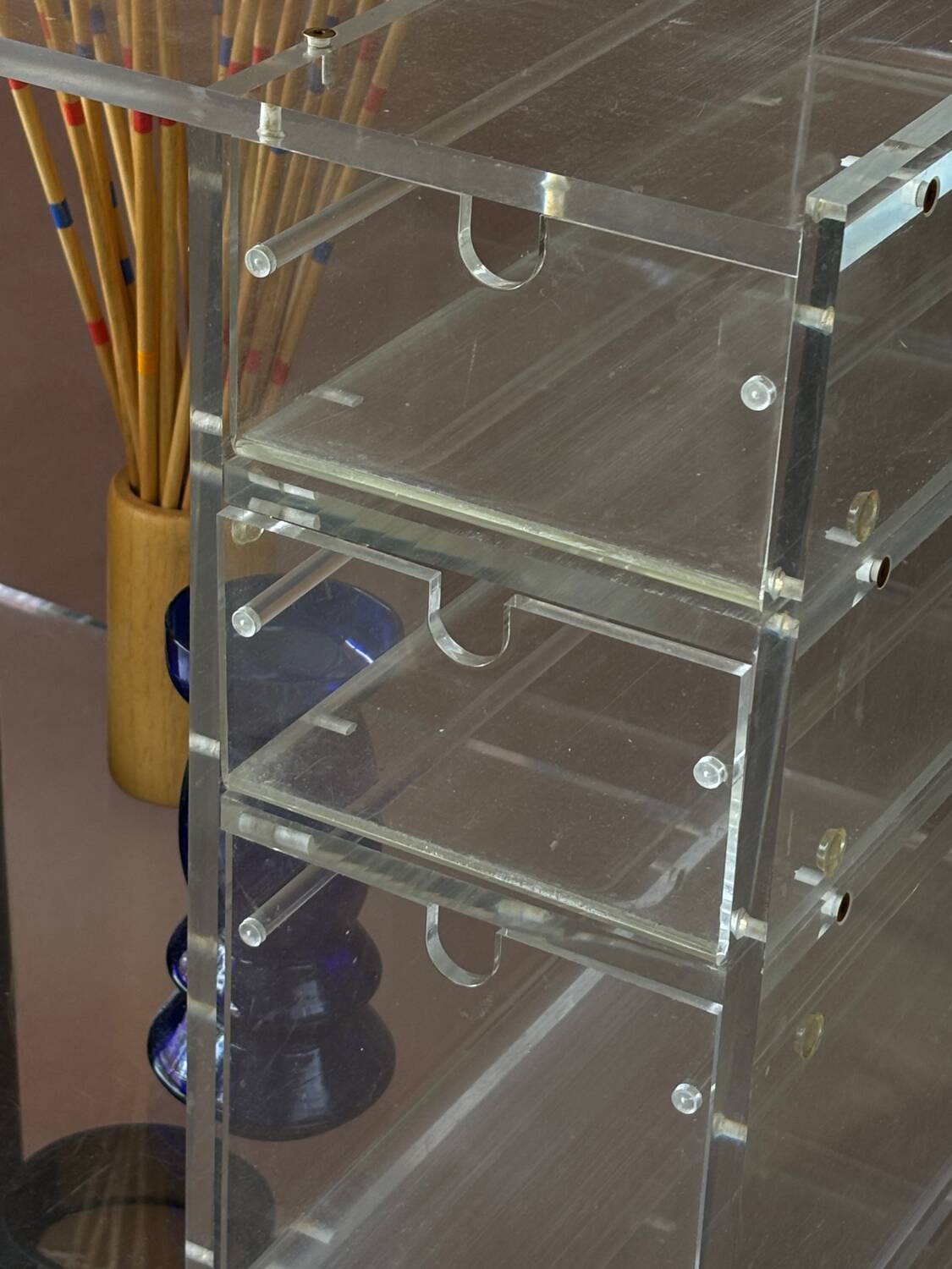 1970s acrylic furniture on wheels