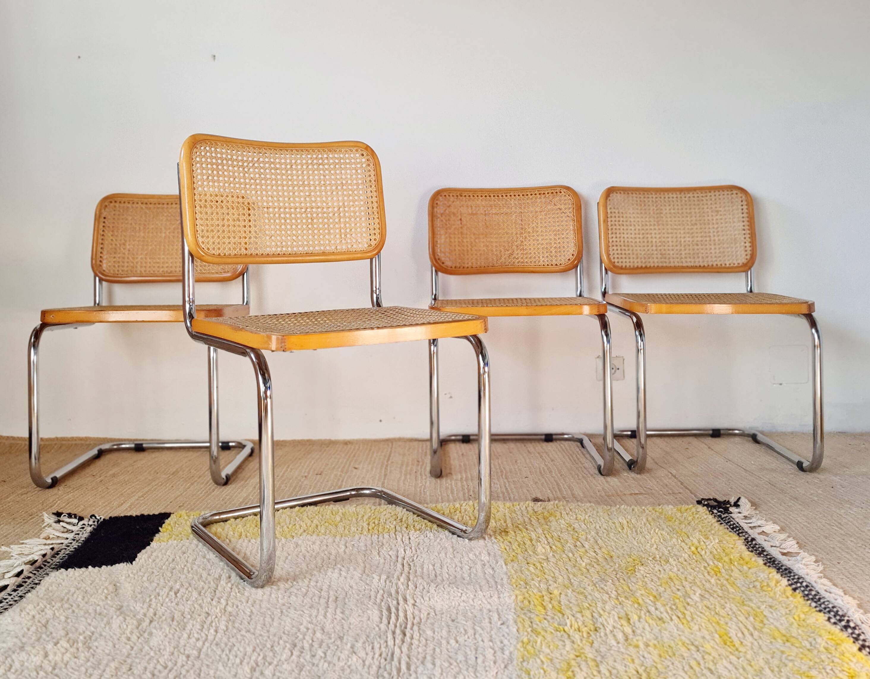 4 chaises italiennes Marcel Breuer B32 Cesca, années 70