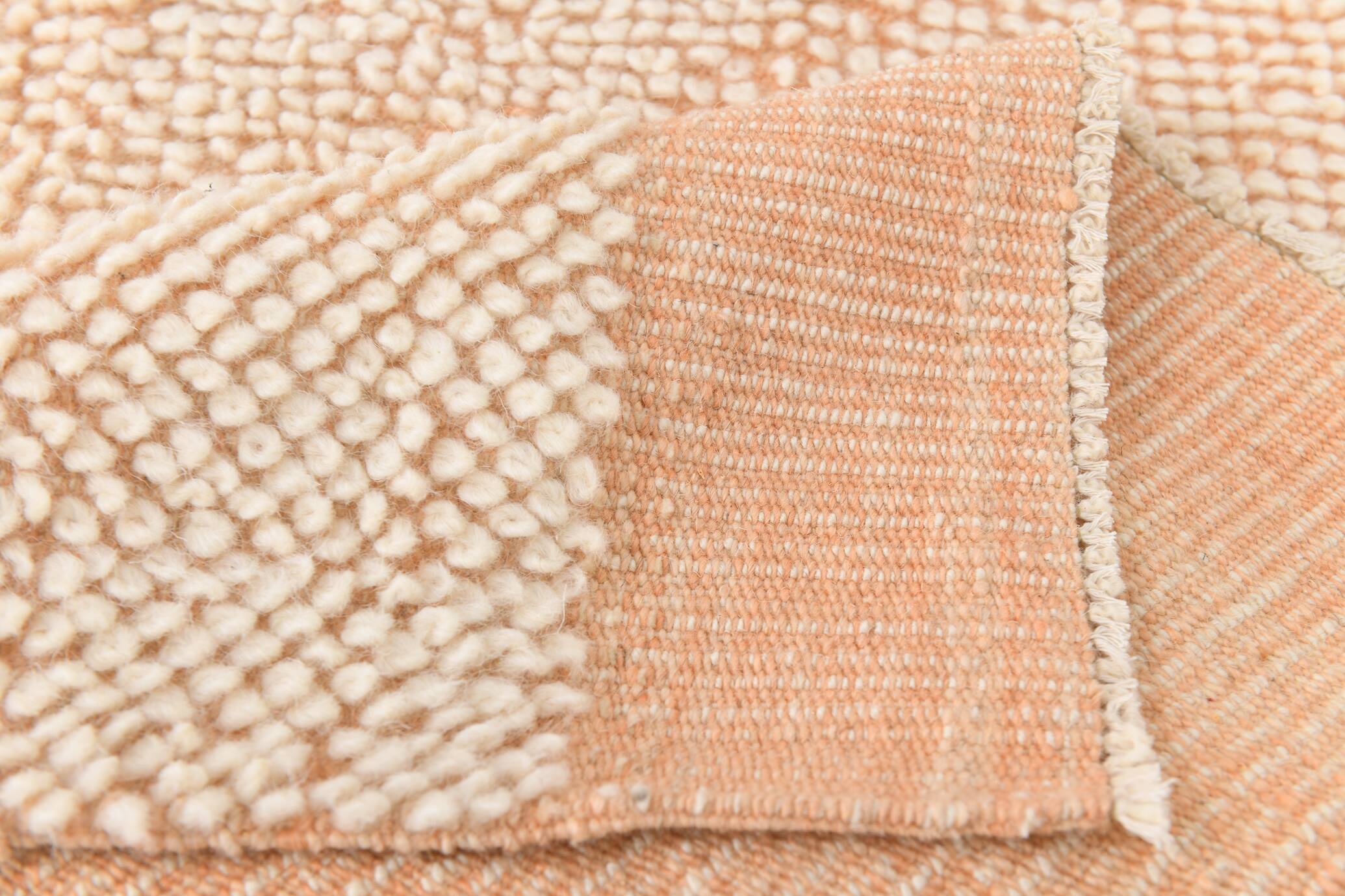 8x10 Pale Orange Beige Handmade Vintage Oushak Rug