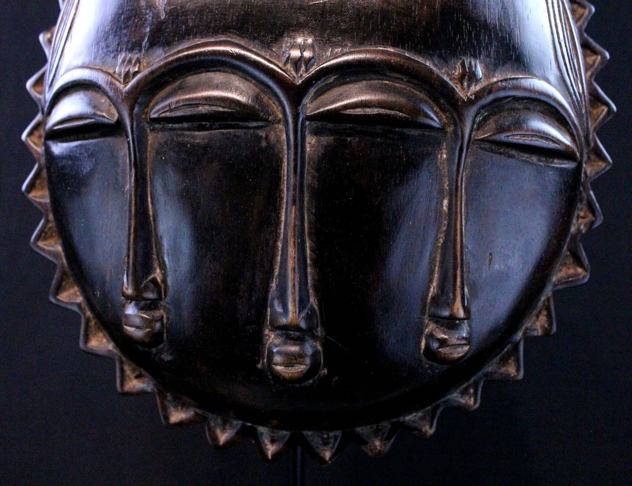 Art Africain Afrique - Masque Baoulé Soleil - 28 cm