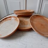 Lot of 6/12 flat plates in vintage sandstone