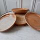 Lot de 6/12 assiettes plates en grès vintage
