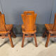 Vintage oak brutalist chairs, 1970s set of 6