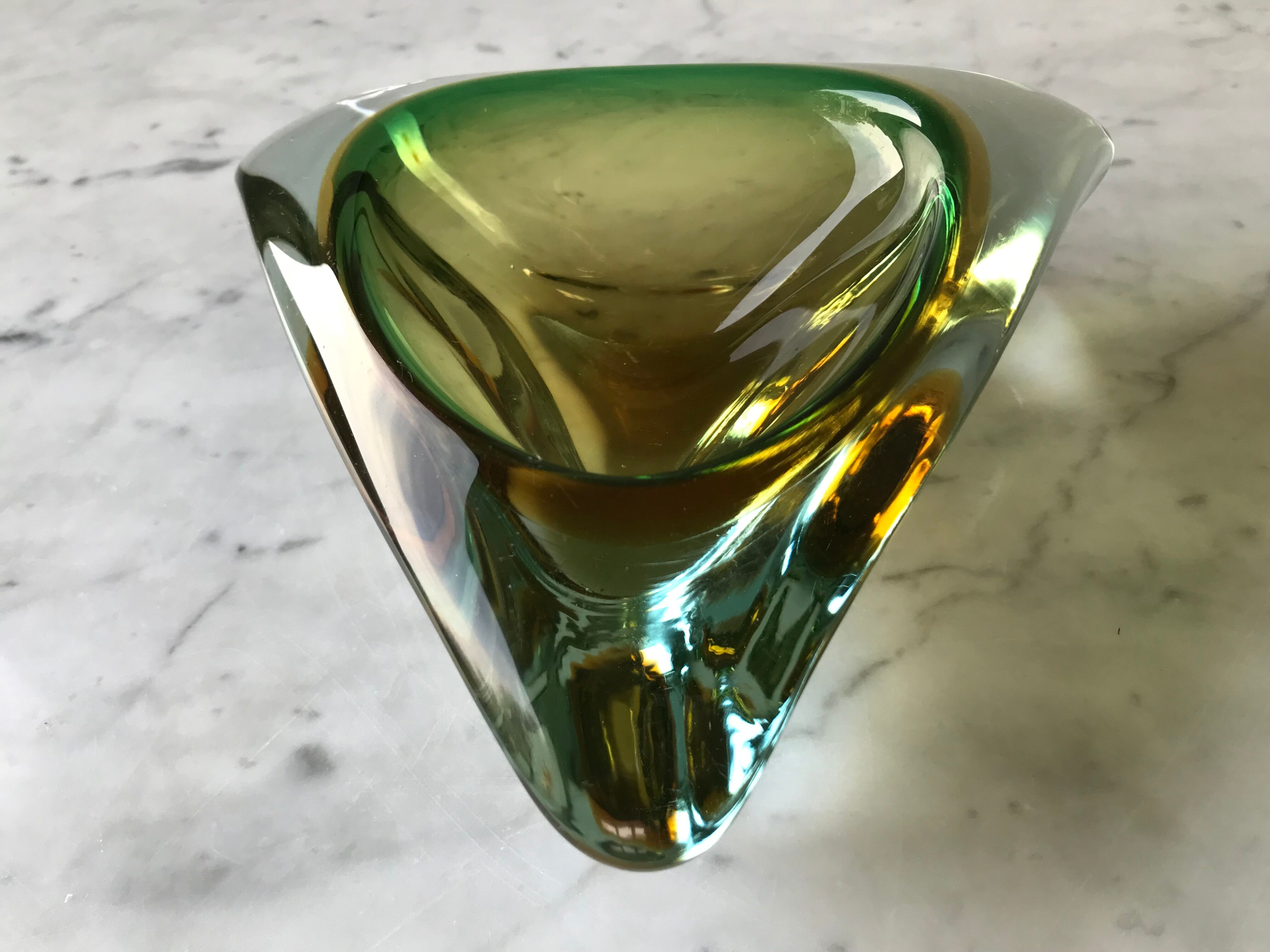 Empty pocket or ashtray of Murano "Sommerso" - Italy, 1970s.