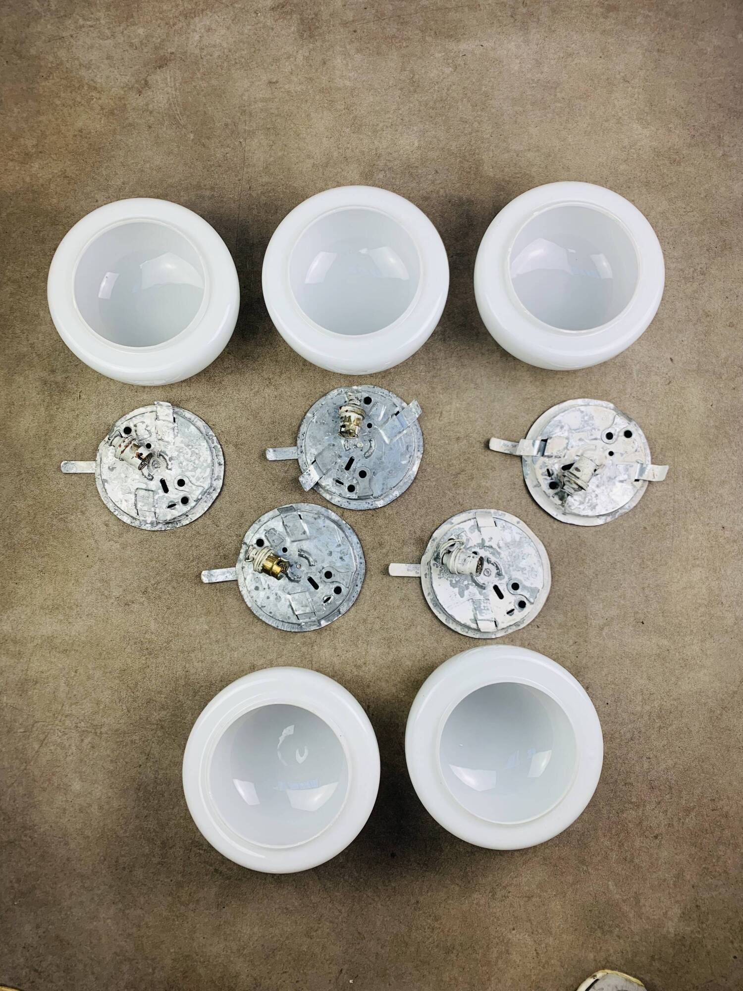 5 opaline ball sconces, half spheres, ceiling lights