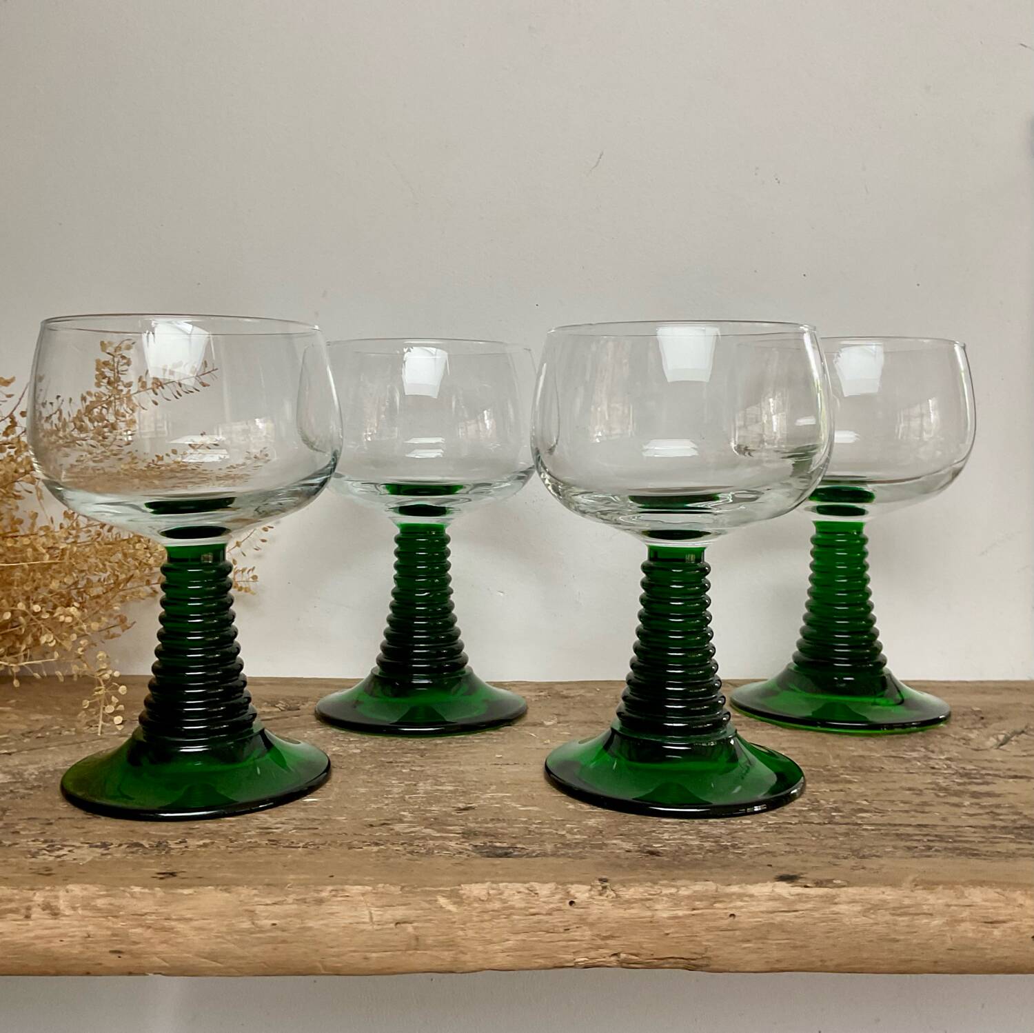 4 large Alsace Roemer glasses France