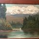 Antique painting landscape mountains oil on canvas Ercole Benussi (Milan 1844)