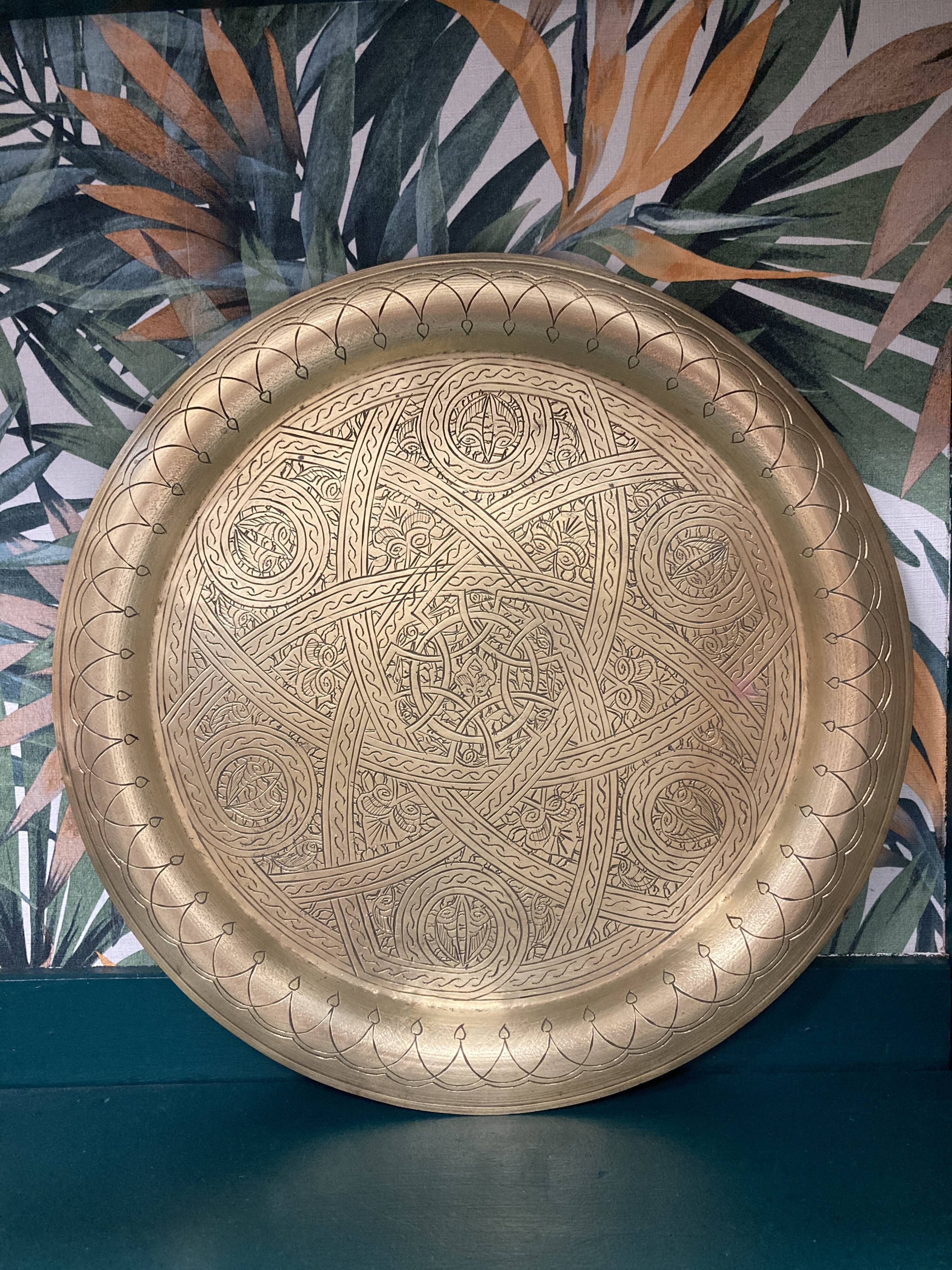 Golden brass tray