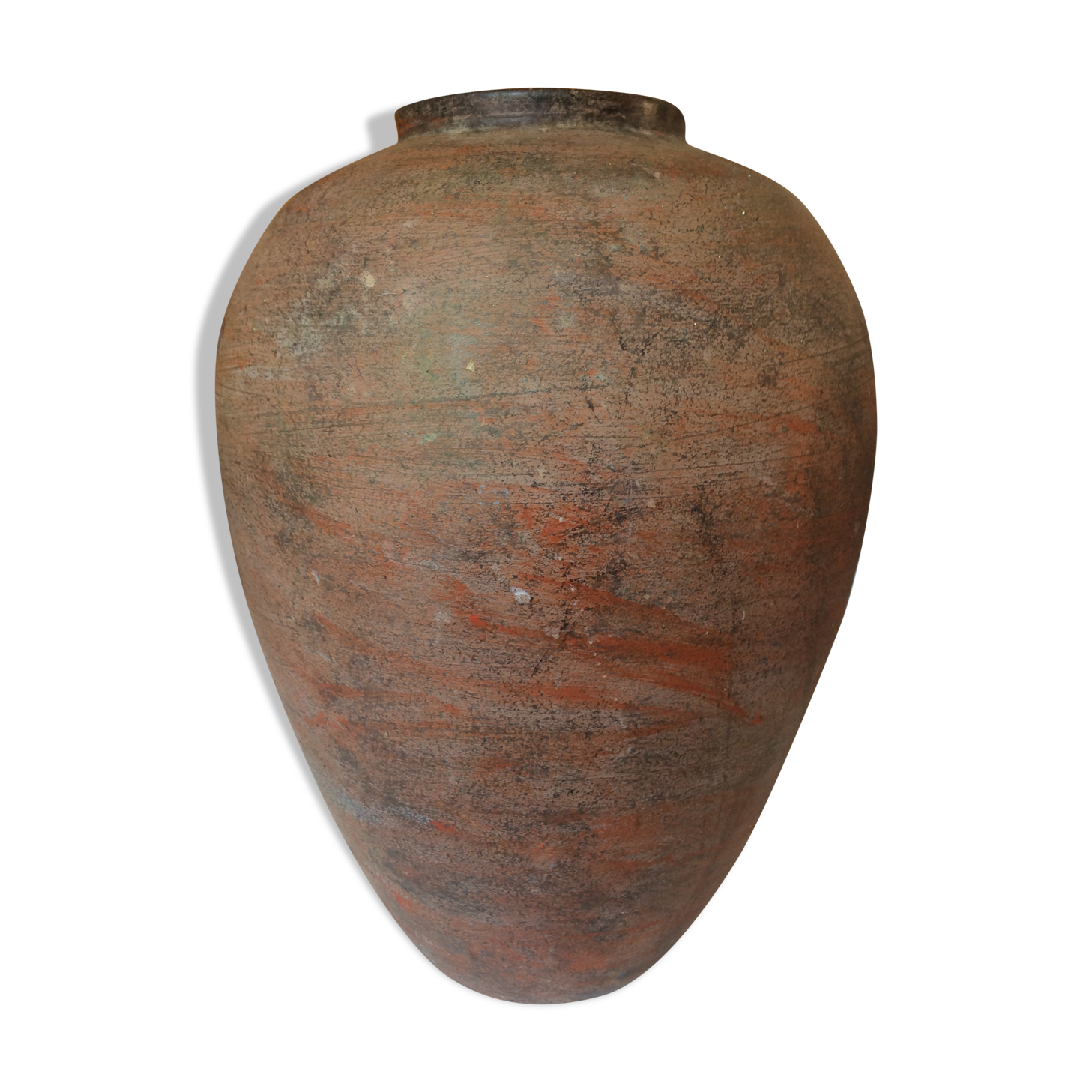 Large vase of ovoid shape; in Brown dominated Gres.