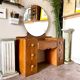 7-drawer wooden dressing table with beveled mirror 1950s