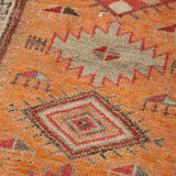 Handmade one-of-a-kind oriental beige runner rug 87 cm x 360 cm