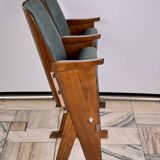 Vintage Czechoslovakian double cinema seats from the 1970s Retro Design