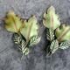 giant painted metal wall sconces Murano glass leaf 63cm