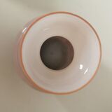 vase en opaline rond , rose et violet années 40