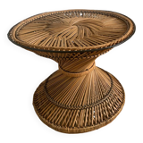 Table rotin diabolo vintage