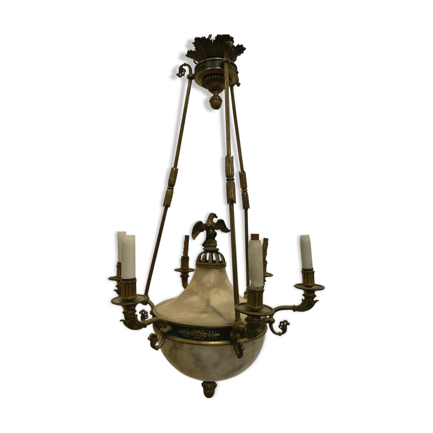 19th century Bronze and Alabaster Empire Lustre Napoleon III