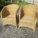Pair of rattan armchairs