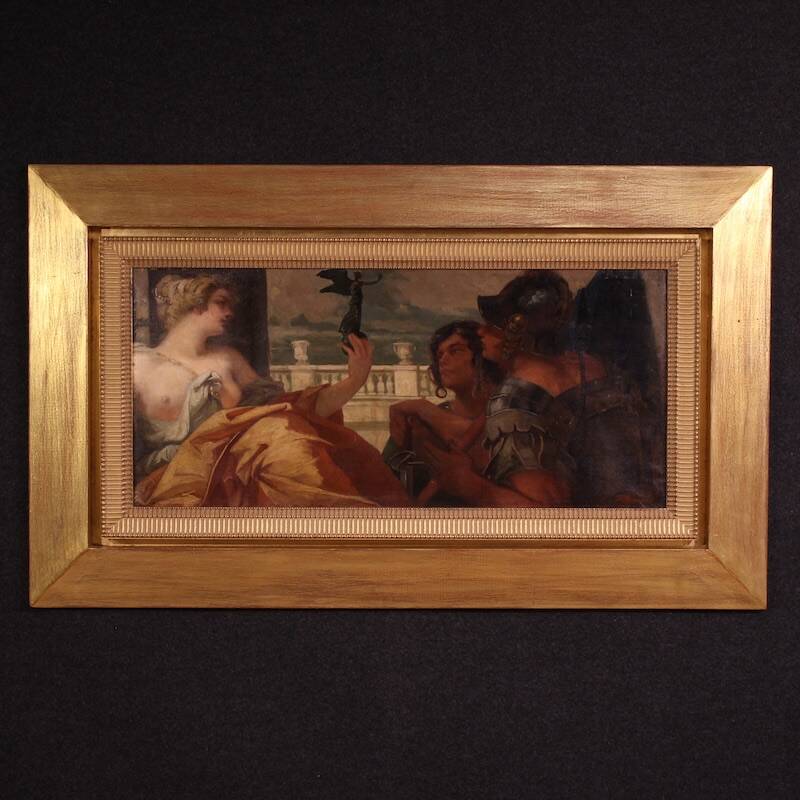 Painting signed Pompeo Massani, Allegory of Victory
