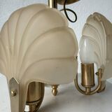 Shell and brass chandelier from the 70s